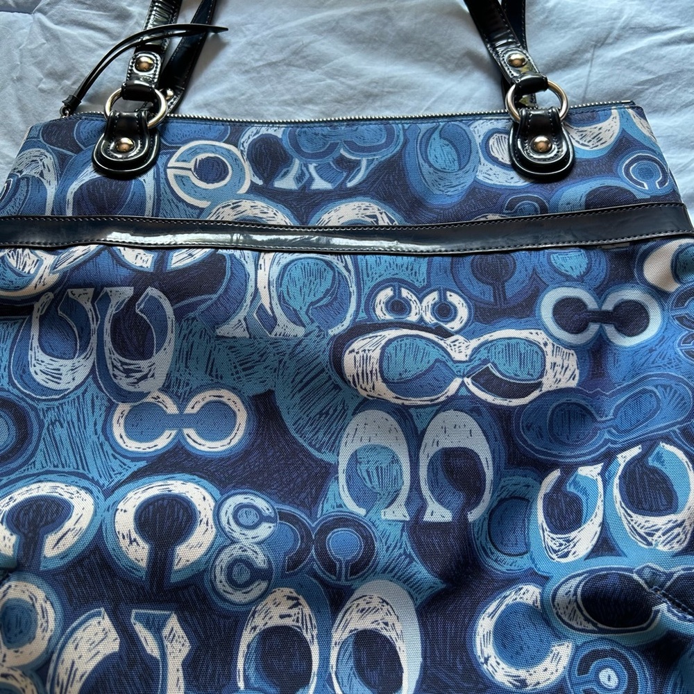 Blue Coach Patterned Women's Bag